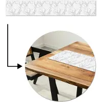 MuchoWow Tafelloper 180x30 cm - Tafelmat vinyl Marmer - Zuiver - Grijs - Aders - Tafeldecoratie - Tafelversiering - Keuken decoratie - Tafel versiering