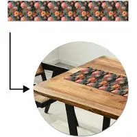 MuchoWow Tafelloper 180x30 cm - Tafelmat vinyl Dahlia - Bloemen - Patroon - Tafeldecoratie - Tafelversiering - Keuken decoratie - Tafel versiering