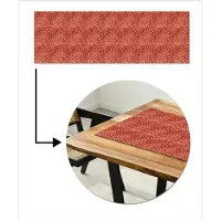 MuchoWow Tafelloper 150x50 cm - Tafelmat vinyl Patroon - Stippen - Rood - Wit - Tafeldecoratie - Tafelversiering - Keuken decoratie - Tafel versiering