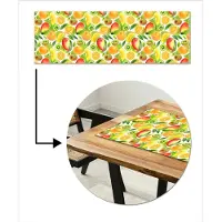 MuchoWow Tafelloper 150x50 cm - Tafelmat vinyl Kiwi - Sinasappel - Mango - Perzik - Tafeldecoratie - Tafelversiering - Keuken decoratie - Tafel versiering