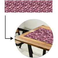 MuchoWow Tafelloper 200x50 cm - Tafelmat vinyl Roze - Glanzende - Stenen - Tafeldecoratie - Tafelversiering - Keuken decoratie - Tafel versiering