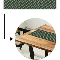 MuchoWow Tafelloper 180x30 cm - Tafelmat vinyl Groen - Disco - Patroon - Tafeldecoratie - Tafelversiering - Keuken decoratie - Tafel versiering