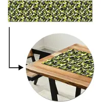 MuchoWow Tafelloper 200x50 cm - Tafelmat vinyl Groen - Geel - Camouflage - Patroon - Tafeldecoratie - Tafelversiering - Keuken decoratie - Tafel versiering