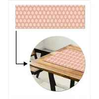 MuchoWow Tafelloper 150x50 cm - Tafelmat vinyl Lichtroze - Patroon - Symmetrisch - Tafeldecoratie - Tafelversiering - Keuken decoratie - Tafel versiering