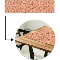 MuchoWow Tafelloper 200x50 cm - Tafelmat vinyl Retro - Bloemen - Patroon - Tafeldecoratie - Tafelversiering - Keuken decoratie - Tafel versiering