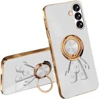 OEM Beschermfolie voor smartphone met ringhouder en modern design - Wit - Stootvast - Geschikt voor Samsung Galaxy A54 5G. Beschermt tegen stoten en krassen - Flexibel en slank design.