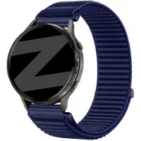 Bandz Nylon 'Wave' bandje geschikt voor Garmin Vivoactive 4s / Vivomove 3s / Venu 4 - 41mm / Venu 3s / Venu 2s / Forerunner 265s / Forerunner 255s - Donkerblauw