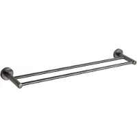 Mexen Remo dubbele handdoekhouder, geborsteld geweergrijs - 7050725-66