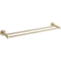 Mexen Remo dubbele handdoekhouder, geborsteld goud - 7050725-55