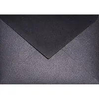 Netuno Metallic (parelmoer) zwarte enveloppen C6 - 114 x 162 mm - A6 - 25 stuks - NK natgelijmde - 120 gram - Aster Metallic -