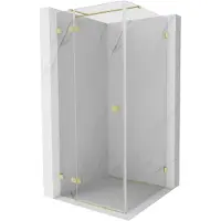 Mexen Lunar T links openslaande douchecabine 80 x 80 , transparant, goud geborsteld - 834T-080-080-55-00-L