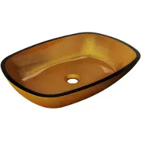 Mexen Araks glazen opbouw wastafel 54 x 39 cm, goud - 24155450