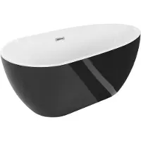 Mexen Eos vrijstaande badkuip 170 x 75 , wit/zwart, chroom overloop - 52471707575-01