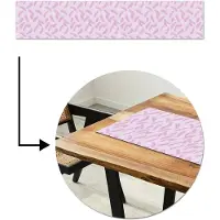 MuchoWow Tafelloper 200x40 cm - Tafelmat vinyl Veren - Paars - Wit - Tafeldecoratie - Tafelversiering - Keuken decoratie - Tafel versiering