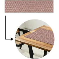 MuchoWow Tafelloper 200x50 cm - Tafelmat vinyl Strak - Patroon - Roze - Donkerblauw - Tafeldecoratie - Tafelversiering - Keuken decoratie - Tafel versiering