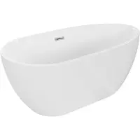 Mexen Eos vrijstaande badkuip 170 x 75 , wit, overloop chroom - 52471707500-01