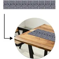 MuchoWow Tafelloper 180x30 cm - Tafelmat vinyl Dier - Patroon - Zebra - Blauw - Tafeldecoratie - Tafelversiering - Keuken decoratie - Tafel versiering