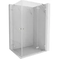 Mexen Lunar Duo douchecabine scharnierend rechts 110 x 80 , transparant, geborsteld nikkel - 834-110P-080L-97-00