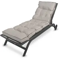 Blomster – gewatteerd kussen voor ligbed – voor tuin en strand – waterafstotend – met bevestigingslinten – beige