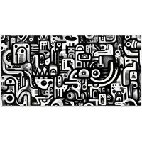 PosterMonkey Poster 150x75 cm - Symbolen - Abstract - Grafisch - Zwart - Posters - Kamer decoratie - Wanddecoratie woonkamer - Muurdecoratie slaapkamer