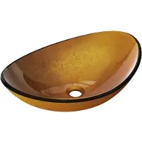 Mexen Sonia glazen opbouw wasbak 54 x 37 cm, goud - 24145450