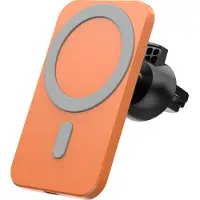 ZenXstore MagSafe Autolader met Telefoonhouder voor iPhone Pro / 14/13/12 - Draadloos Opladen en Magnetische Bevestiging - Oranje