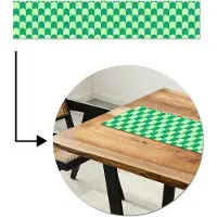 MuchoWow Tafelloper 150x30 cm - Tafelmat vinyl Bogen - Groen - Gestapeld - Tafeldecoratie - Tafelversiering - Keuken decoratie - Tafel versiering