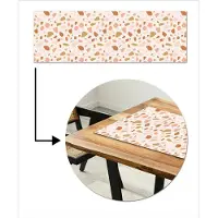 MuchoWow Tafelloper 150x50 cm - Tafelmat vinyl Terrazzo - Patroon - Kleurrijk - Zalm - Tafeldecoratie - Tafelversiering - Keuken decoratie - Tafel versiering