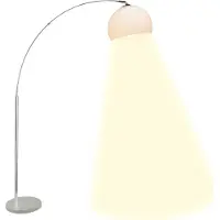 Aura Booglamp - Woonkamer Booglamp - Eetkamer Booglamp - Glazen Kap - Wit - 12cm x 48cm x 66cm