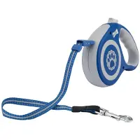 Zoofari Uittrekbare hondenriem - 5M - Blauw/grijs - max 20kg