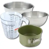 Zenker Bakkersset met panettonevorm 18 cm bekleed met carnaubawas, 2 mengkommen, maatbeker en spatel