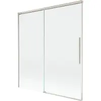 Mexen Rox badwand tweedelige schuifbare 150 x 150 , transparant, geborsteld nikkel - 8C9-150-001-97-00