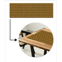 MuchoWow Tafelloper 150x50 cm - Tafelmat vinyl Zwart - Vlekken - Oranje - Dier - Tafeldecoratie - Tafelversiering - Keuken decoratie - Tafel versiering