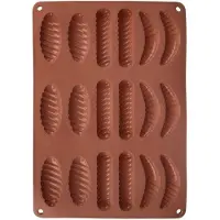 Orion Koekjesvorm en Pralinevorm Silicone Bruin 33x24,5x1 cm - Bakvorm - Chocoladevorm - Chocolade Vorm - Bakvorm - Fondant - Ijsklontjes - Praline - Snoep