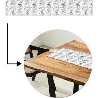 MuchoWow Tafelloper 180x30 cm - Tafelmat vinyl Marmer - Zwart - Dramatisch - Wit - Tafeldecoratie - Tafelversiering - Keuken decoratie - Tafel versiering