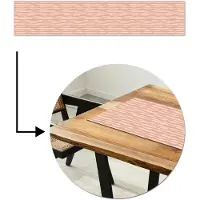 MuchoWow Tafelloper 200x40 cm - Tafelmat vinyl Strepen - Roze - Patroon - Tafeldecoratie - Tafelversiering - Keuken decoratie - Tafel versiering