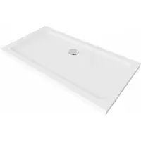 Mexen Flat rechthoekige slanke douchebak 120 x 70 , wit, chrom sifon - 40107012