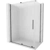 Mexen Velar schuifbare douchecabine 160 x 90 , matglas, geborsteld grijs - 871-160-090-31-66