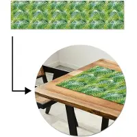MuchoWow Tafelloper 200x50 cm - Tafelmat vinyl Mosgroen - Bladeren - Overlapping - Tafeldecoratie - Tafelversiering - Keuken decoratie - Tafel versiering