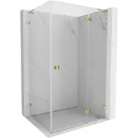 Mexen Lunar L draaideur douchecabine rechts 75 x 80 , transparant, goud - 834L-075-080-50-00-P