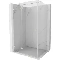Mexen Lunar T linksdraaiende douchecabine 75 x 90 , transparant, geborsteld nikkel - 834T-075-090-97-00-L