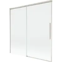 Mexen Rox badwand 2-delig schuifbaar 160 x 150 , transparant, geborsteld nikkel - 8C9-160-001-97-00