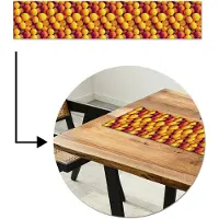 MuchoWow Tafelloper 150x30 cm - Tafelmat vinyl Vrucht - Waterdruppels - Oranje - Tafeldecoratie - Tafelversiering - Keuken decoratie - Tafel versiering