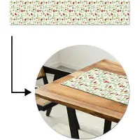 MuchoWow Tafelloper 200x40 cm - Tafelmat vinyl Patroon - Groen - Rood - Groente - Tafeldecoratie - Tafelversiering - Keuken decoratie - Tafel versiering