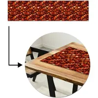 MuchoWow Tafelloper 200x50 cm - Tafelmat vinyl Rode - Glans -Stenen - Tafeldecoratie - Tafelversiering - Keuken decoratie - Tafel versiering
