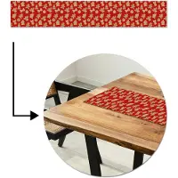 MuchoWow Tafelloper 180x30 cm - Tafelmat vinyl Illustratie - Koekjes - Rood - Tafeldecoratie - Tafelversiering - Keuken decoratie - Tafel versiering