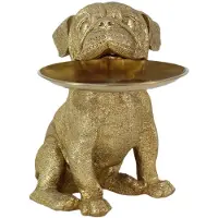 Invicta Decoratief beeldje van een bulldog, 32 cm, spaarpot met opbergvak, goudkleurig. - 48043