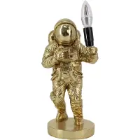 Invicta Tafellamp ASTRONAUT 37 cm handgemaakte sculptuur goud - 48049