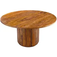 Riess Eettafel TRES CHIC Ø 120 cm rond, sheeshamhout, bruine steenafwerking - 48200