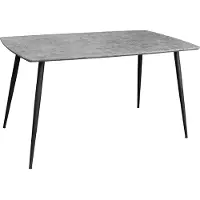 Invicta Eettafel APARTMENT 140 cm, grijze steenlook met zwart metalen frame - 47066